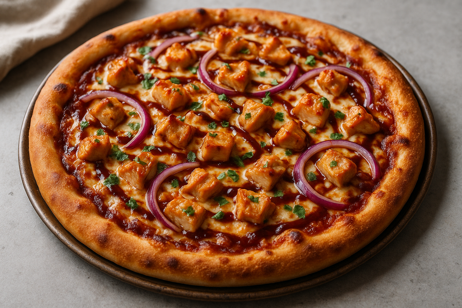 Pizza au Poulet Barbecue