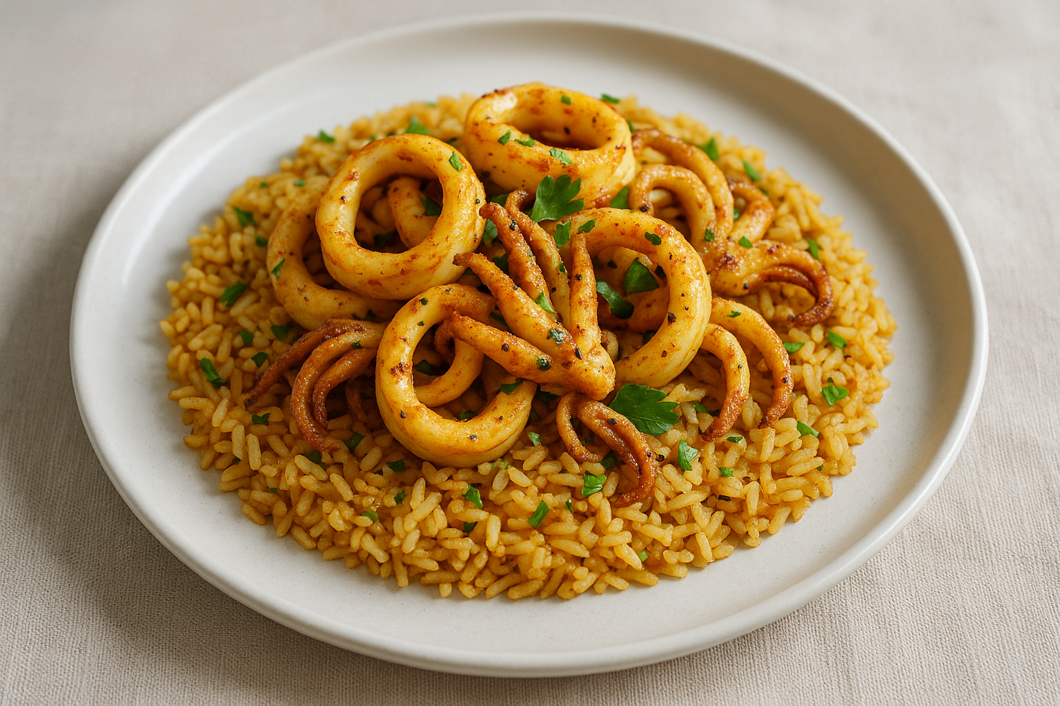 Calamars au Riz et aux Épices