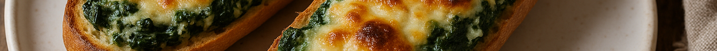 Baguette gratinée aux épinards et à la ricotta