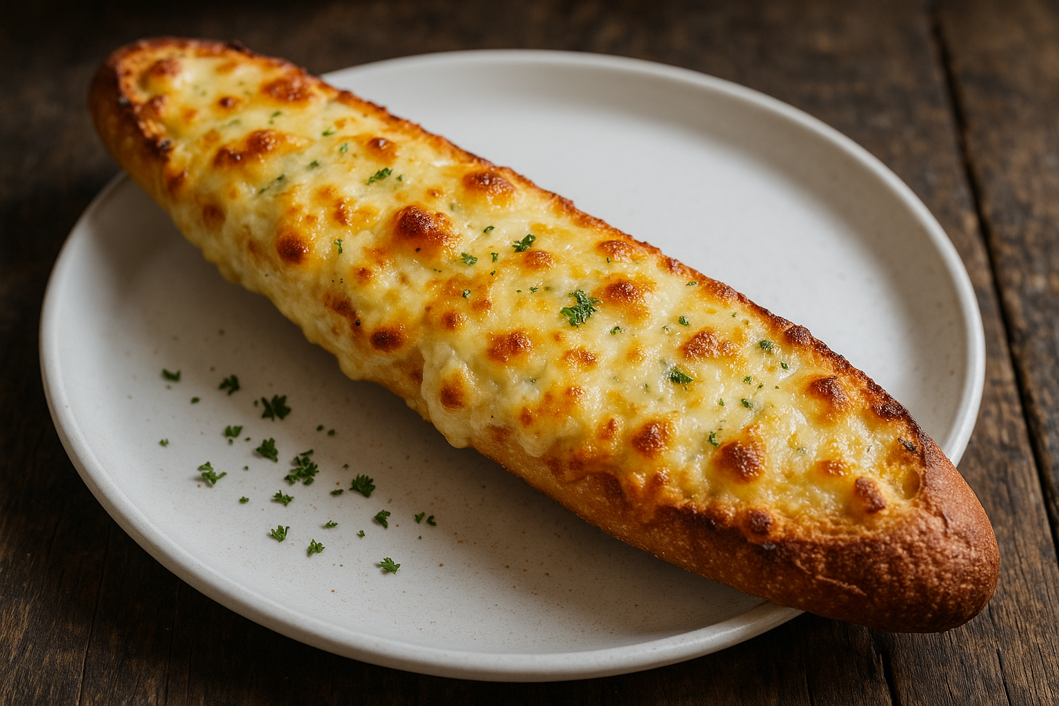Baguette gratinée aux quatre fromages