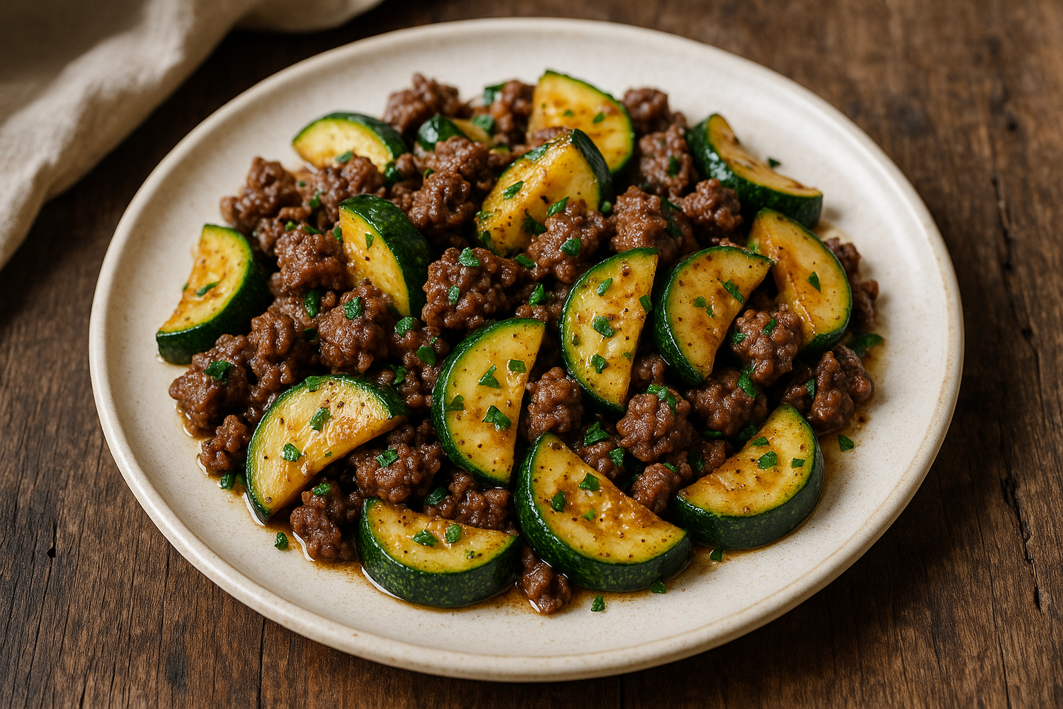 Poêlée Facile de Courgettes et de Bœuf