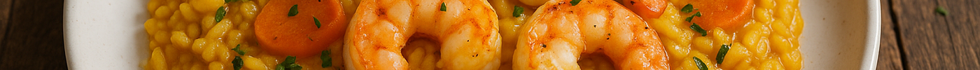 Risotto aux carottes, au safran et aux crevettes
