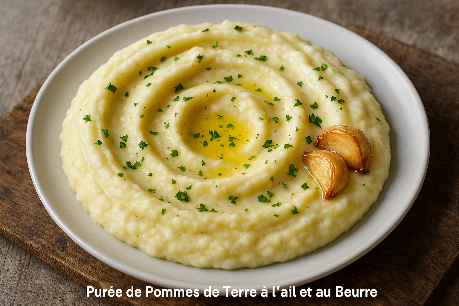 Purée de Pommes de Terre à l’Ail et au Beurre