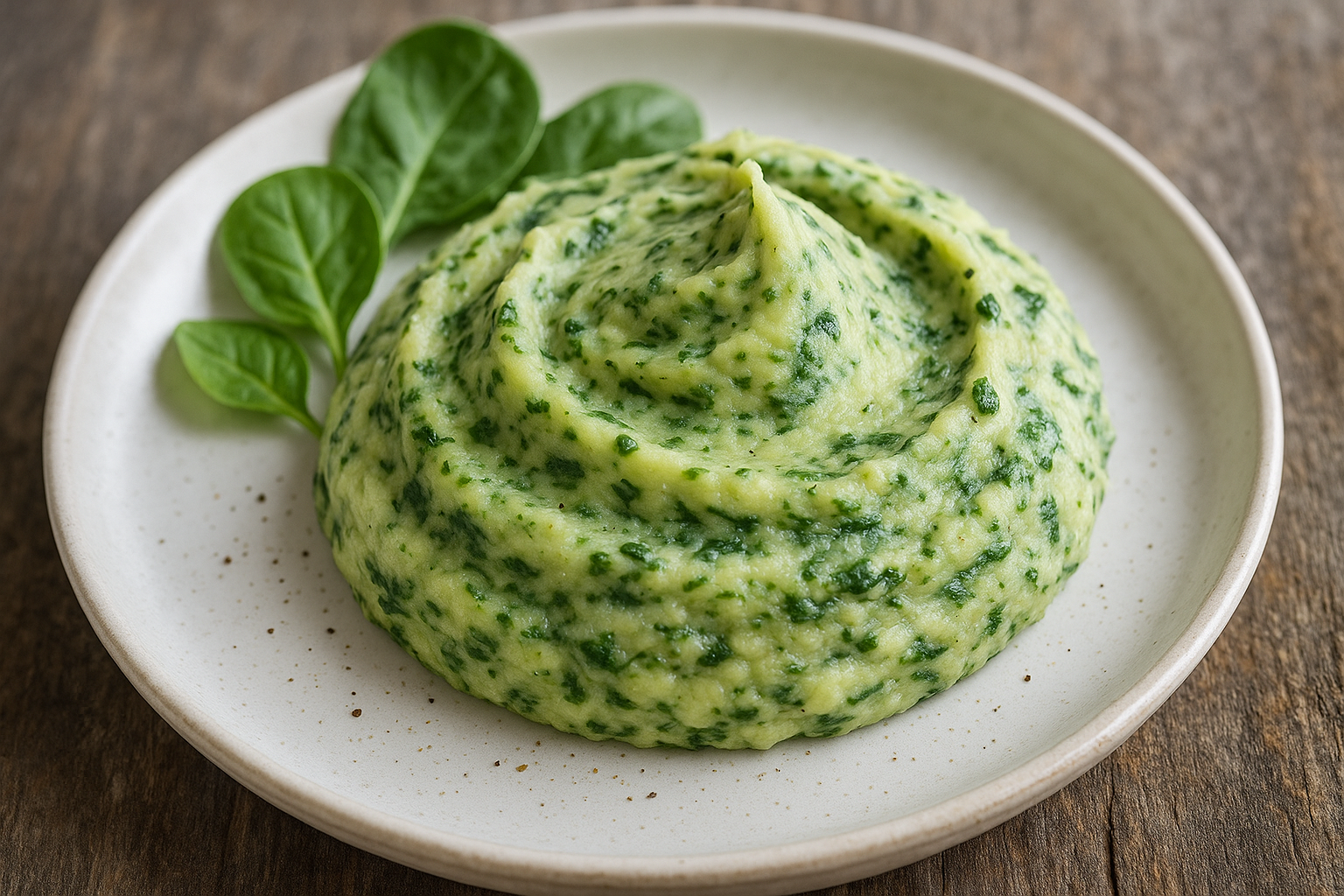 Purée de Pommes de Terre aux Épinards