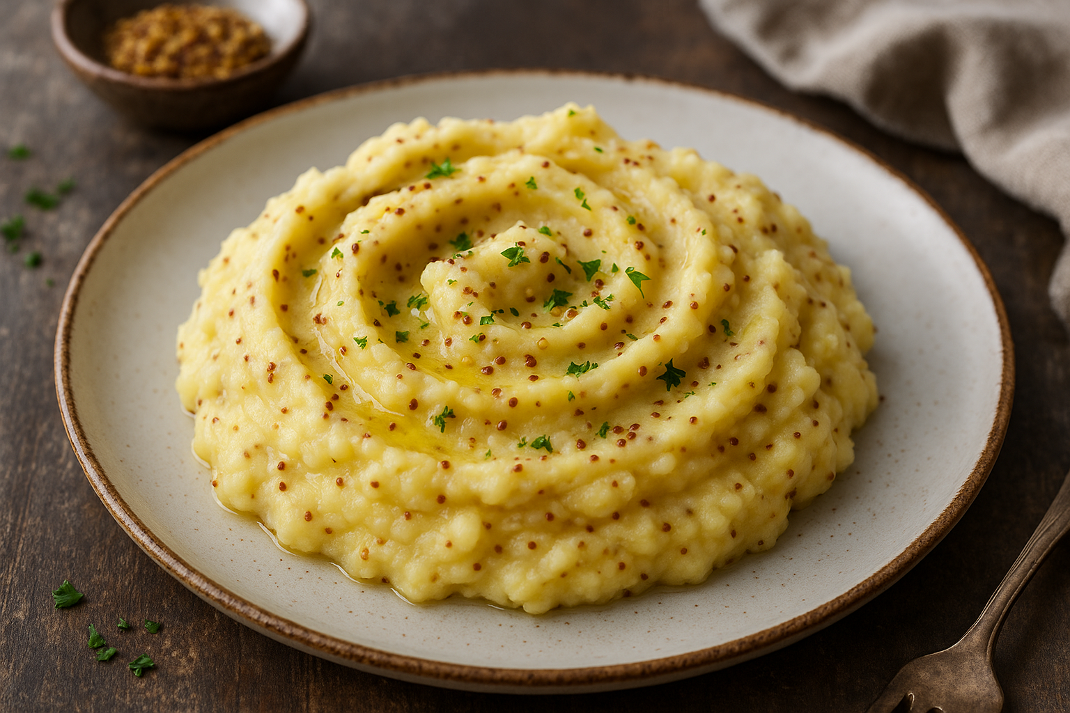 Purée de Pommes de Terre à la Moutarde
