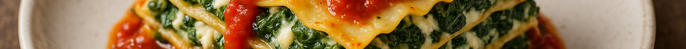 Lasagnes aux épinards, ricotta et sauce marinara