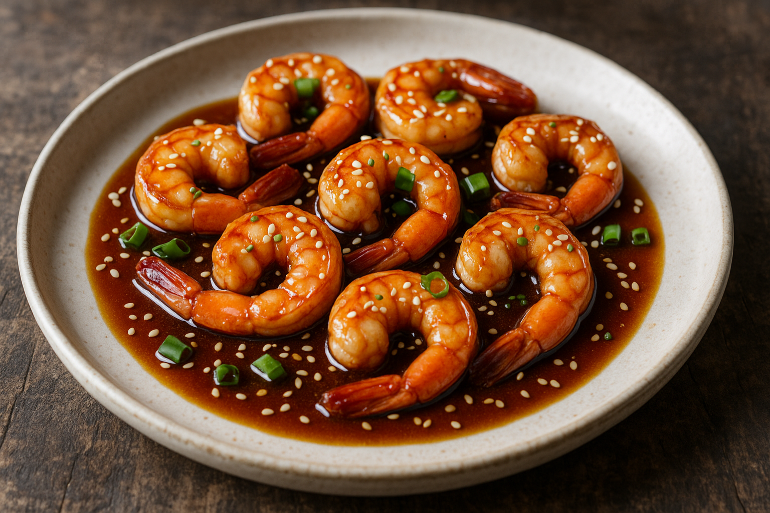 Crevettes marinées à la sauce teriyaki