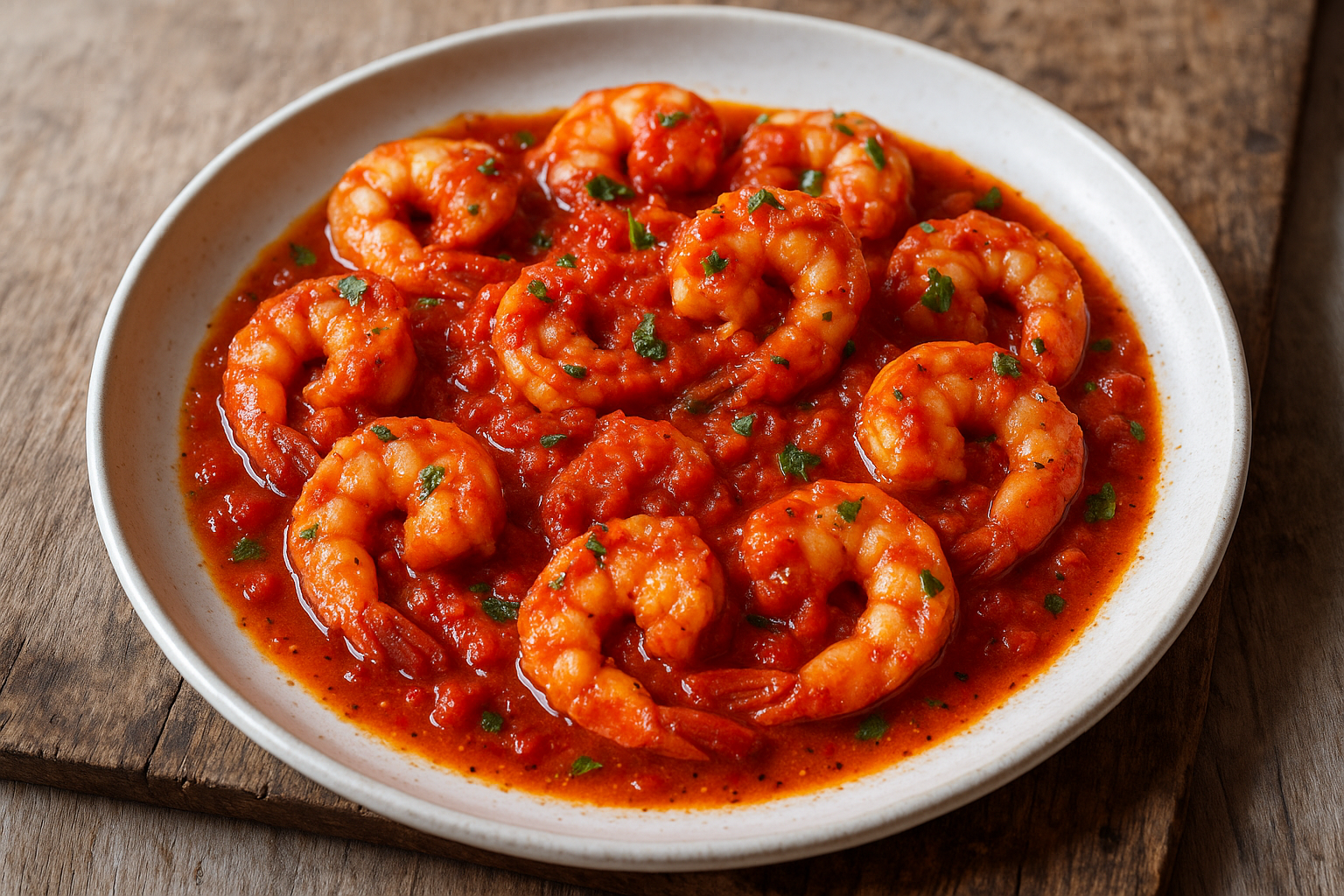 Crevettes à la sauce tomate épicée