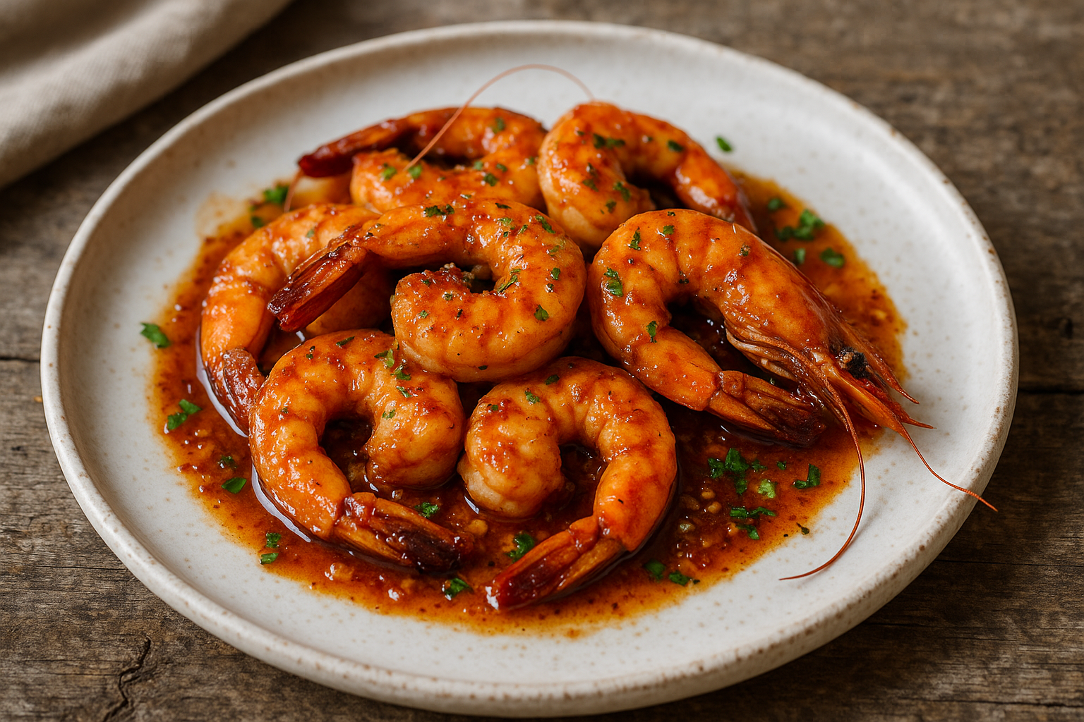Crevettes au beurre Hennessy, miel, ail et paprika fumé