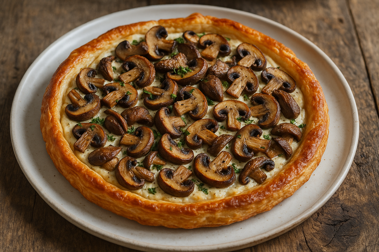 Tarte aux Champignons & Crème