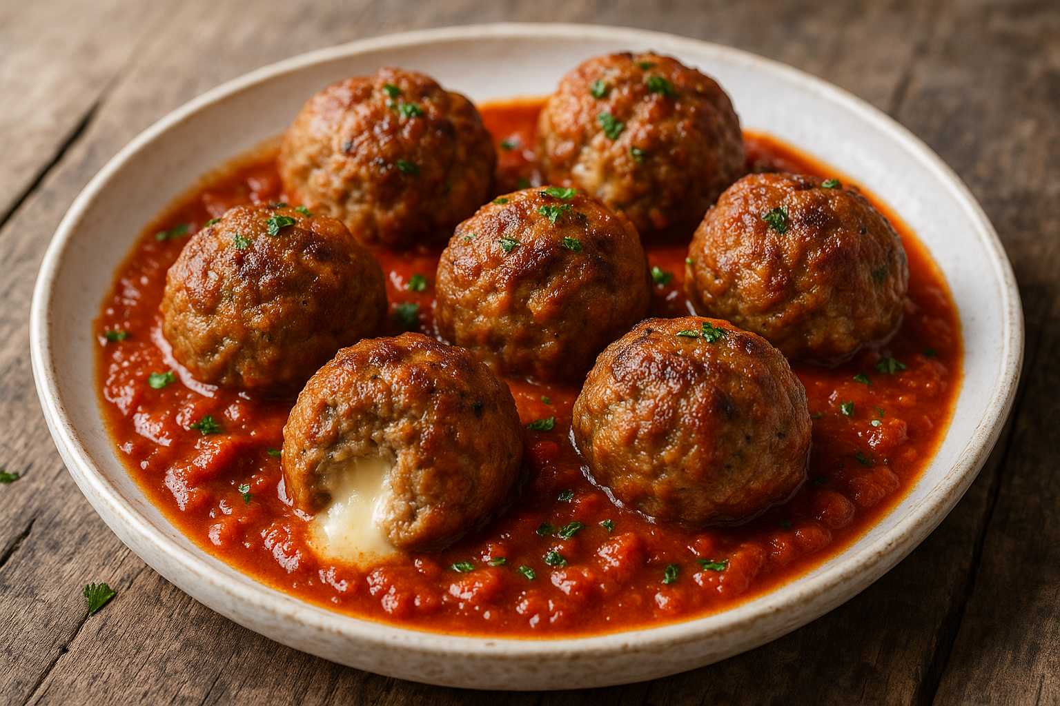 Boulettes de viande au fromage et sauce tomate
