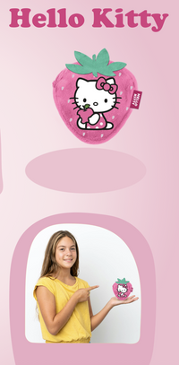 HELLO KITTY - Fraise - Porte-Monnaie Fourrure '12x11x2cm'
