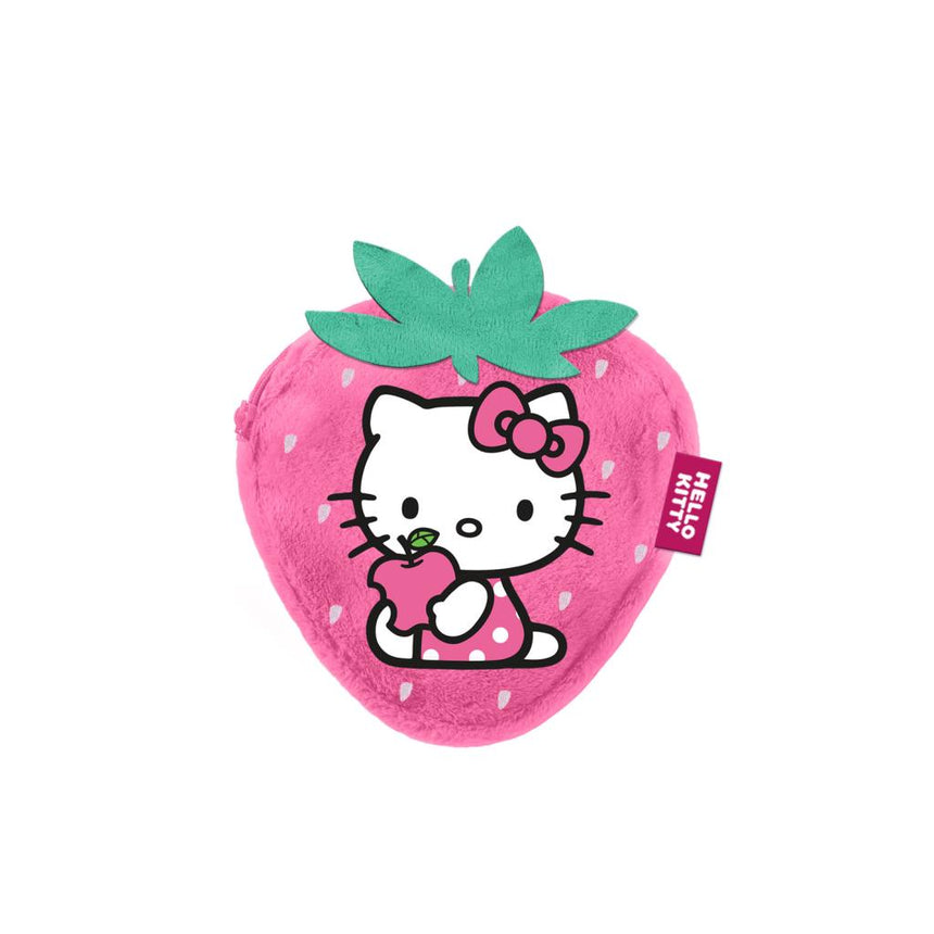 HELLO KITTY - Fraise - Porte-Monnaie Fourrure '12x11x2cm'