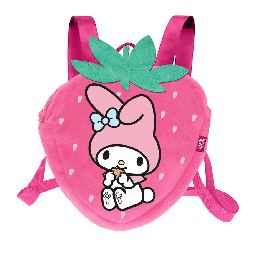 MY MELODY - Fraise - Mini Sac à Dos Fourrure '25x22x12cm'
