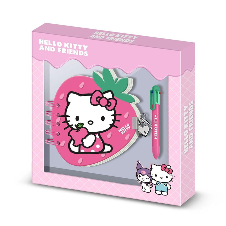 HELLO KITTY - Fraise - Gift Box - Journal Intime + Stylo