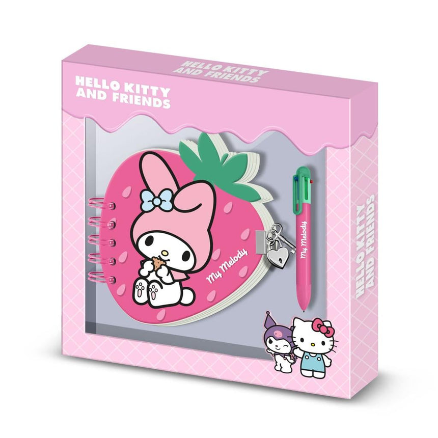 MY MELODY - Fraise - Gift Box - Journal Intime + Stylo