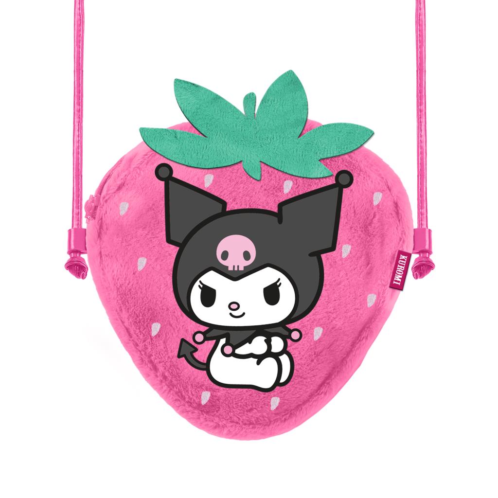 KUROMI - Fraise - Mini Sac à Bandoulière Fourrure '20x15x6cm'