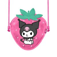 KUROMI - Fraise - Mini Sac à Bandoulière Fourrure '20x15x6cm'
