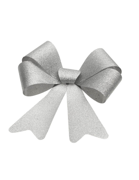 N?ud à paillettes argent 36 x 51 cm