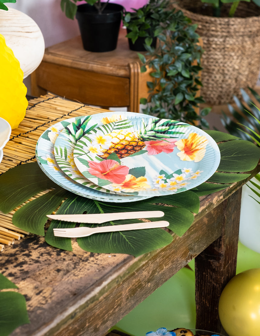 10 Assiettes en carton Hawaii party 23 cm