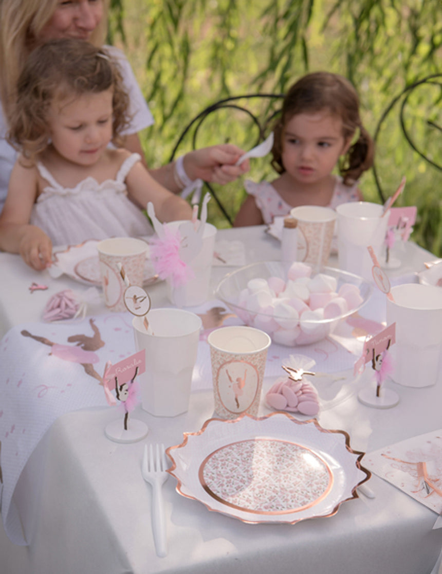 10 assiettes en carton rose gold floral 22,5 cm chic et romantique