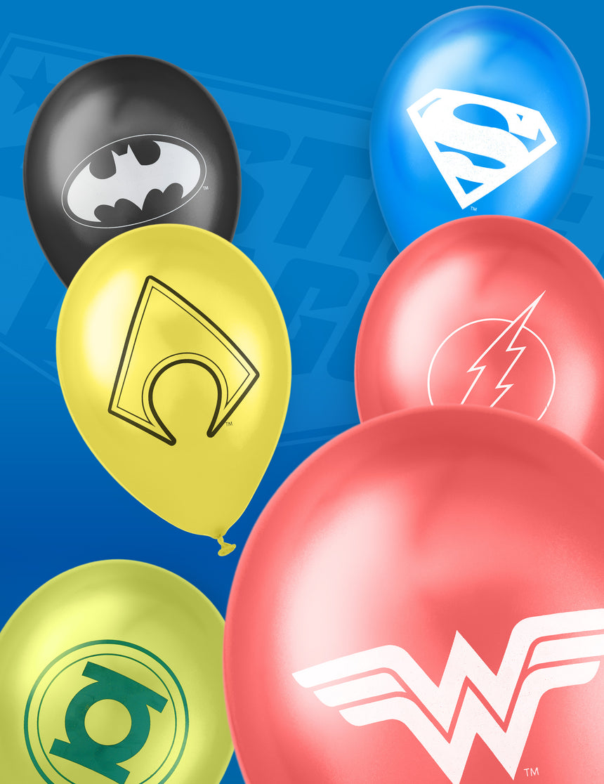 10 Ballons latex Justice League 25 x 32 cm