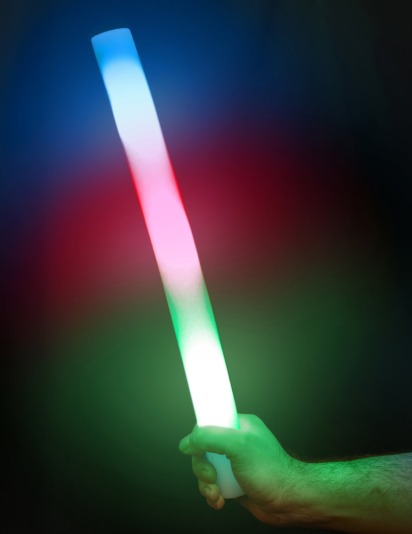10 Bâtons lumineux multicolores LED en mousse 48 cm