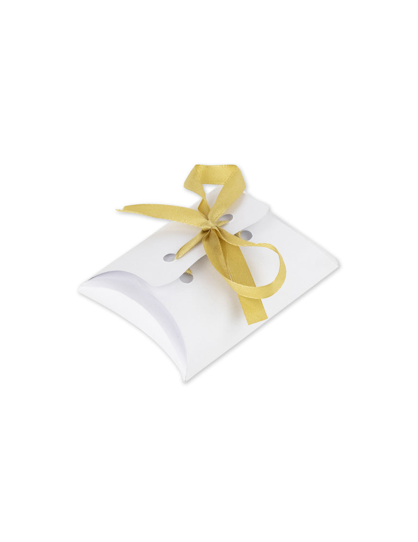 10 boites blanches avec ruban satin or 10 x 7,5 cm pour dragées