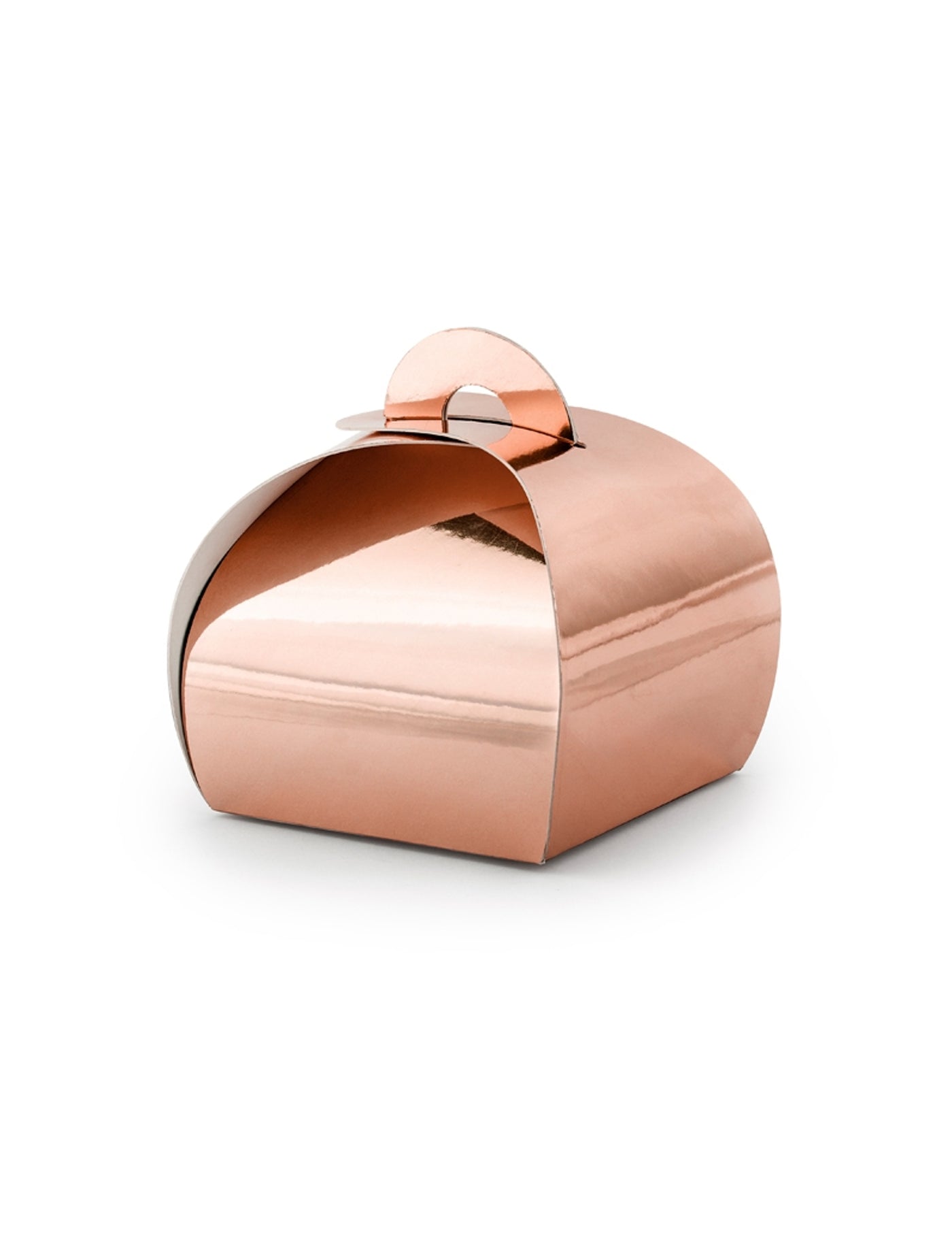 10 boîtes en carton rose gold métallisées à dragées 6 x 5,5 cm