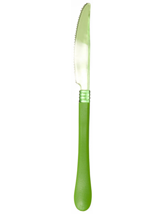 10 Couteaux verts tête transparente