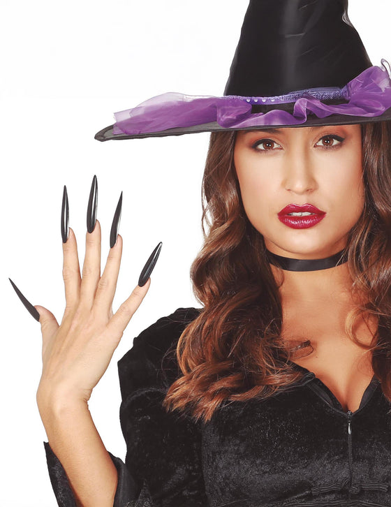 10 Faux ongles noirs adulte Halloween
