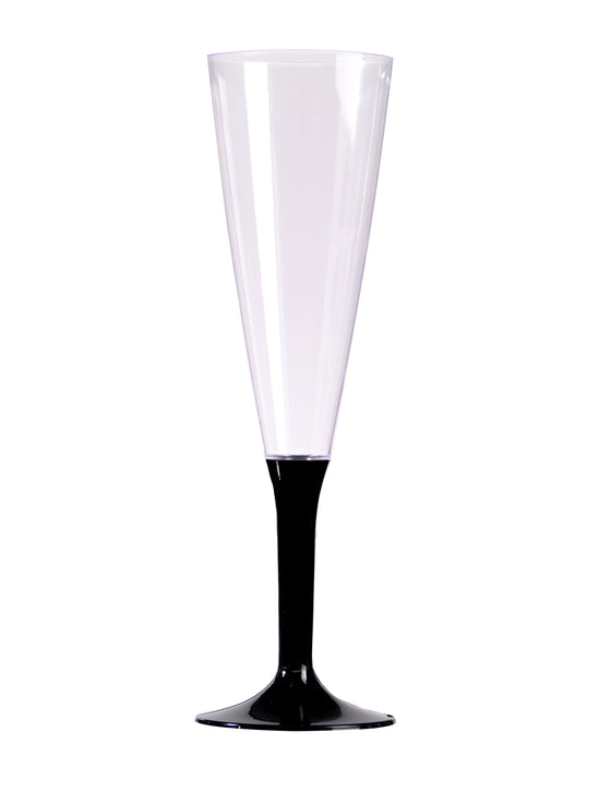 10 Flûtes à champagne pied noir 150 ml