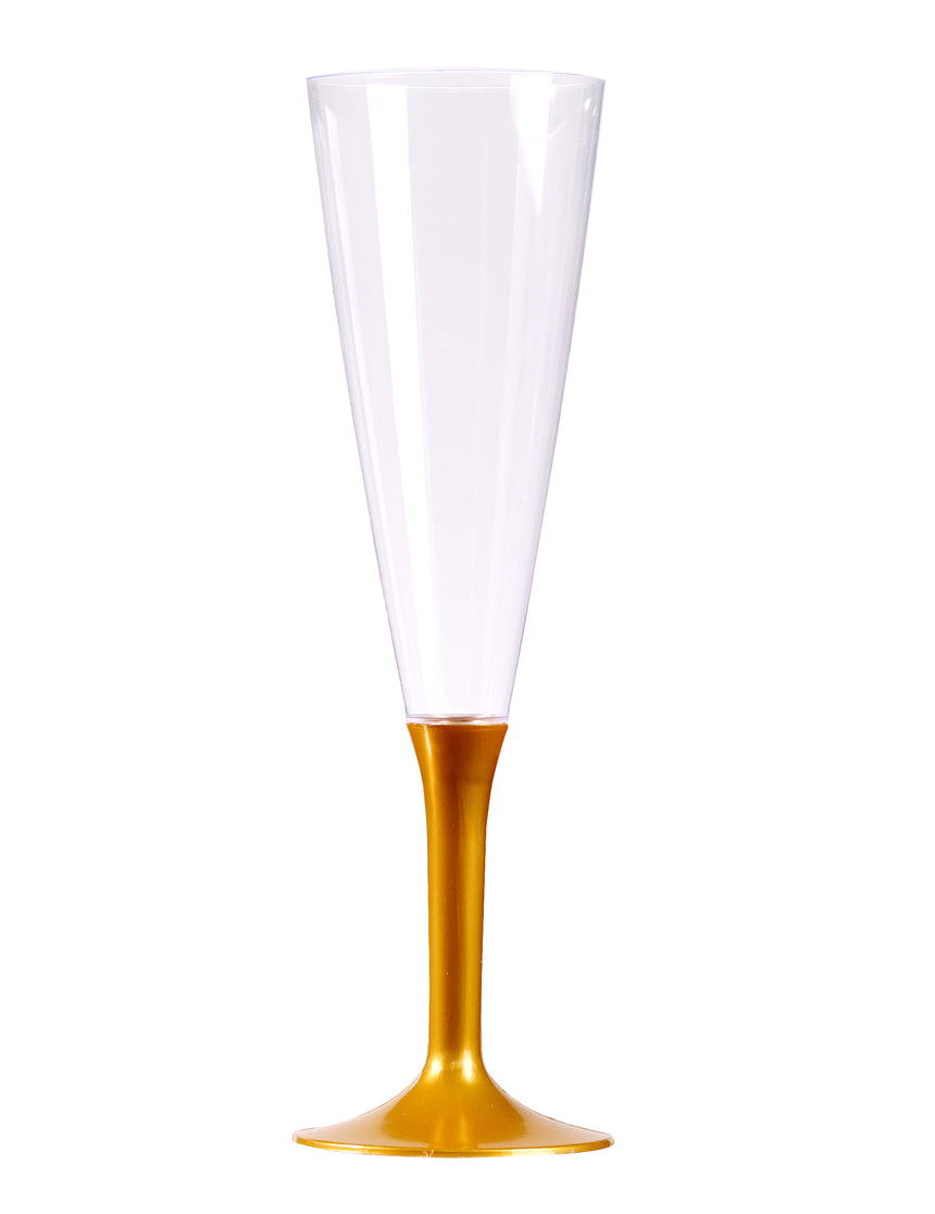 10 Flûtes à champagne pied or 150 ml