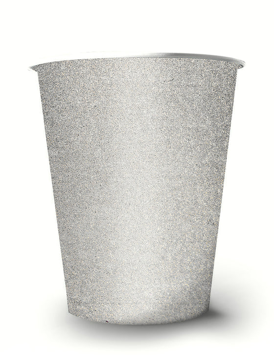 10 Gobelets américains scintillants carton recyclable argent 53 cl