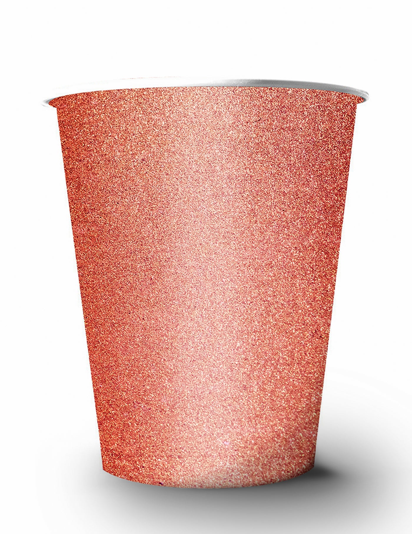 10 Gobelets américains scintillants carton recyclable rose gold 53cl
