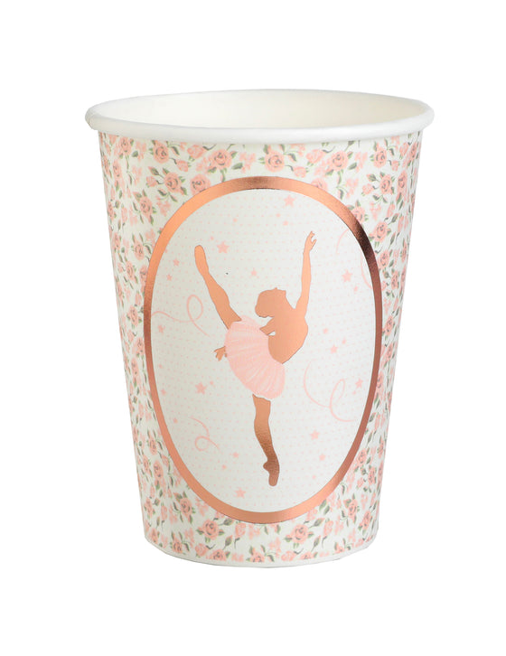 10 gobelets carton ballerine 7,8 x 9,7 cm rose gold