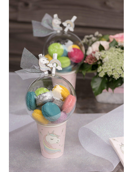 10 Gobelets carton licorne 7,8 x 9,7 cm