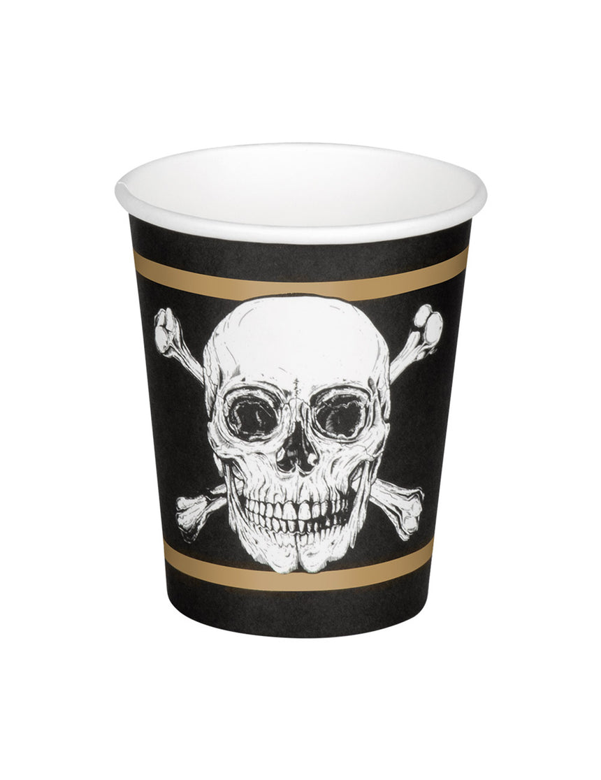 10 Gobelets en carton Pirate Jolly Roger 21 cl
