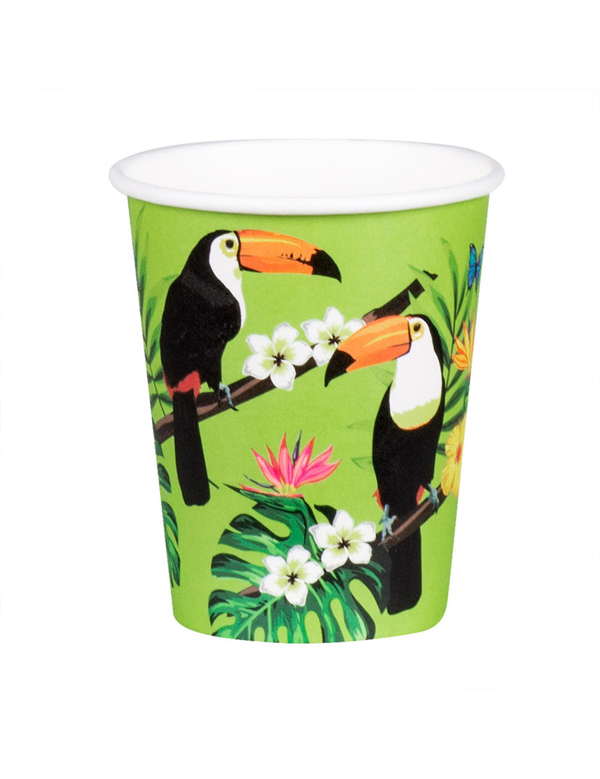 10 Gobelets en carton toucan verts 21 cl