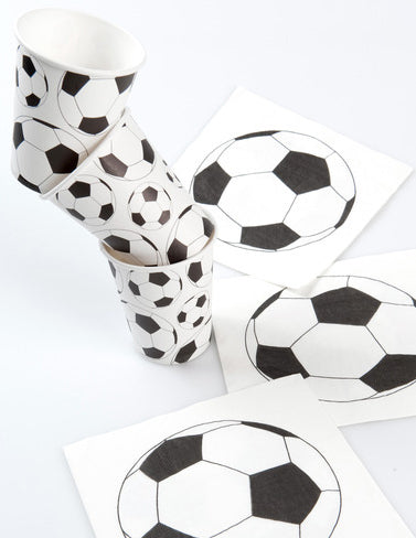 10 Gobelets en cartons ballon football 200 ml
