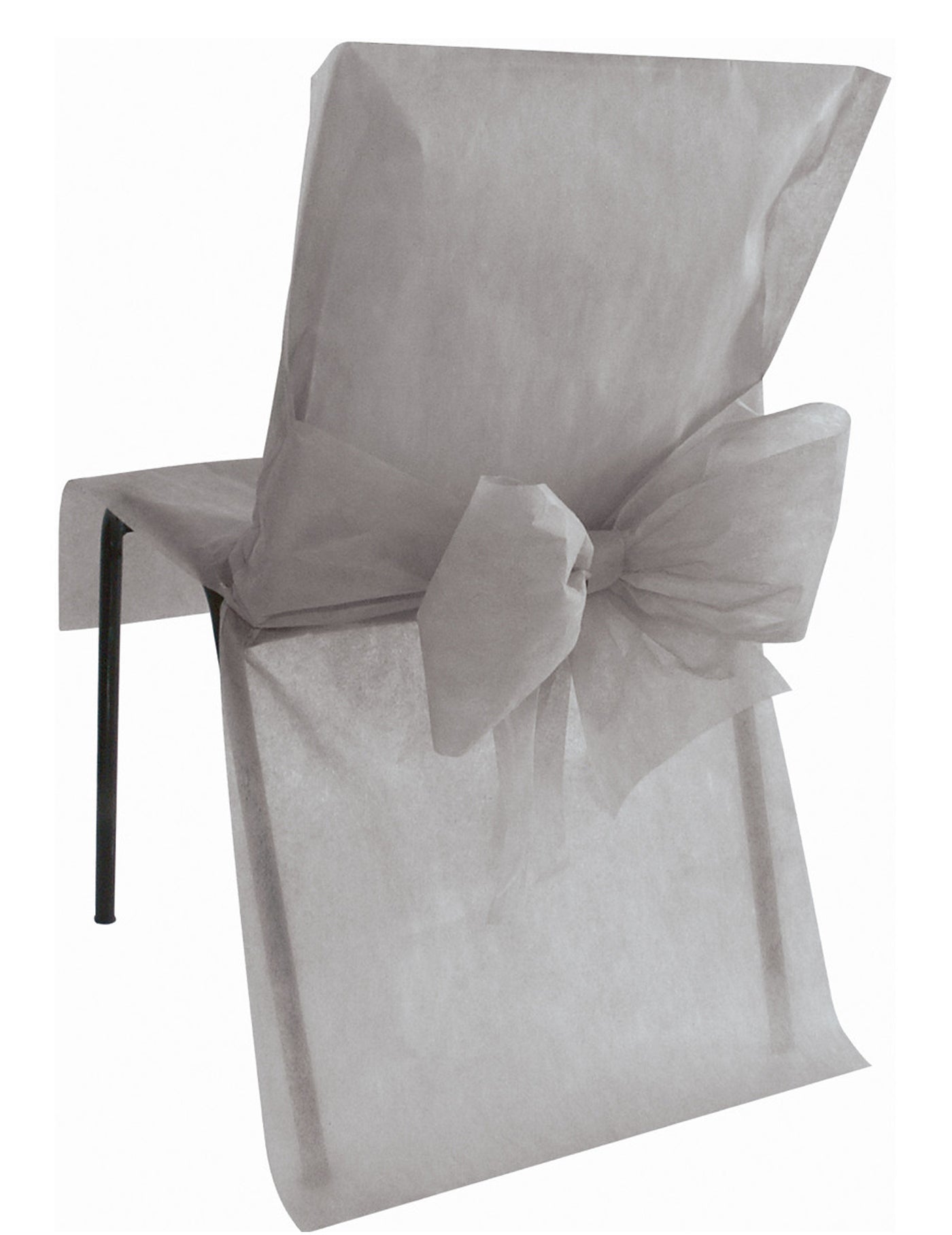 10 housses de chaise premium grises 50 x 95 cm en intissé
