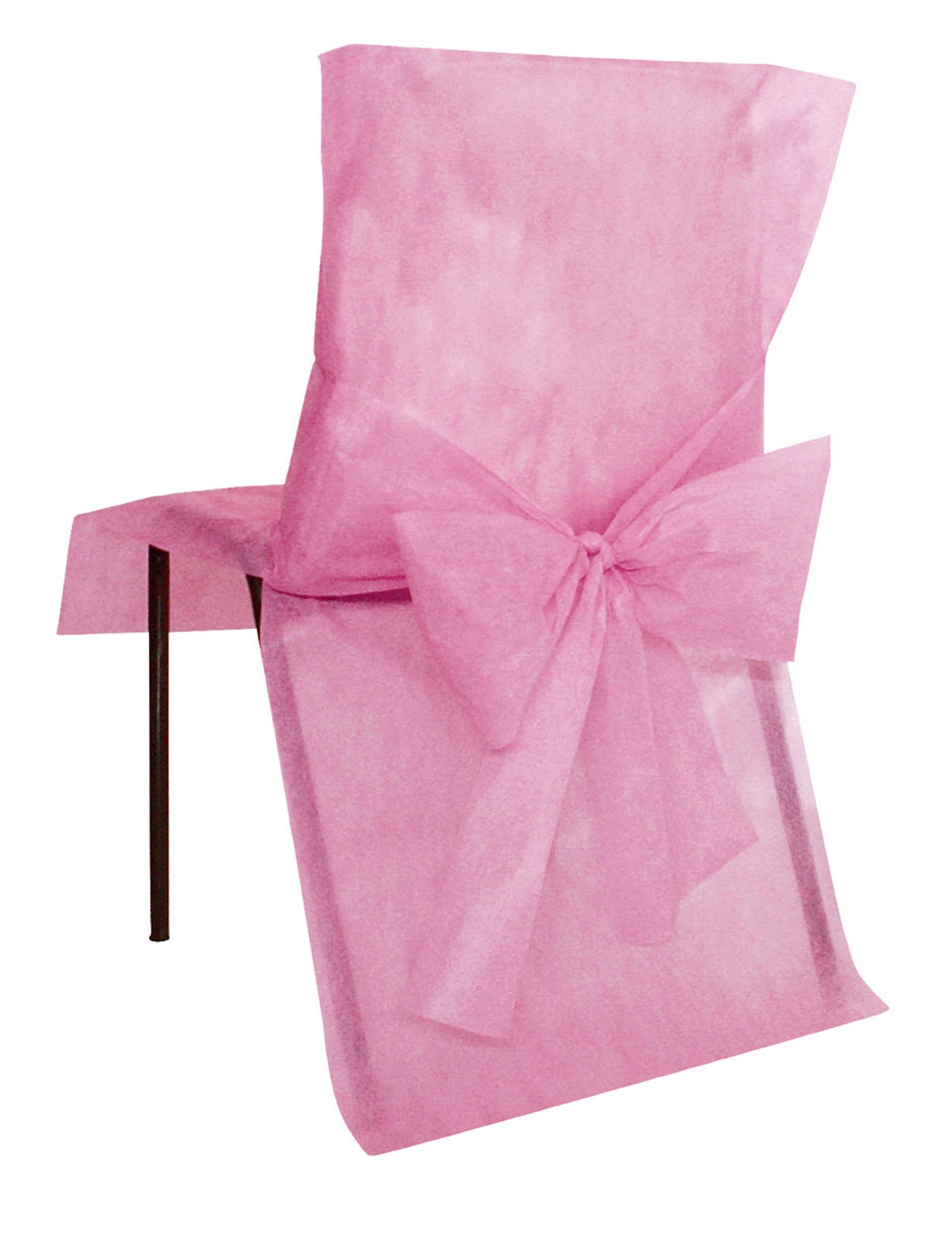 10 housses de chaise premium rose 50 x 95 cm avec n?ud intissé