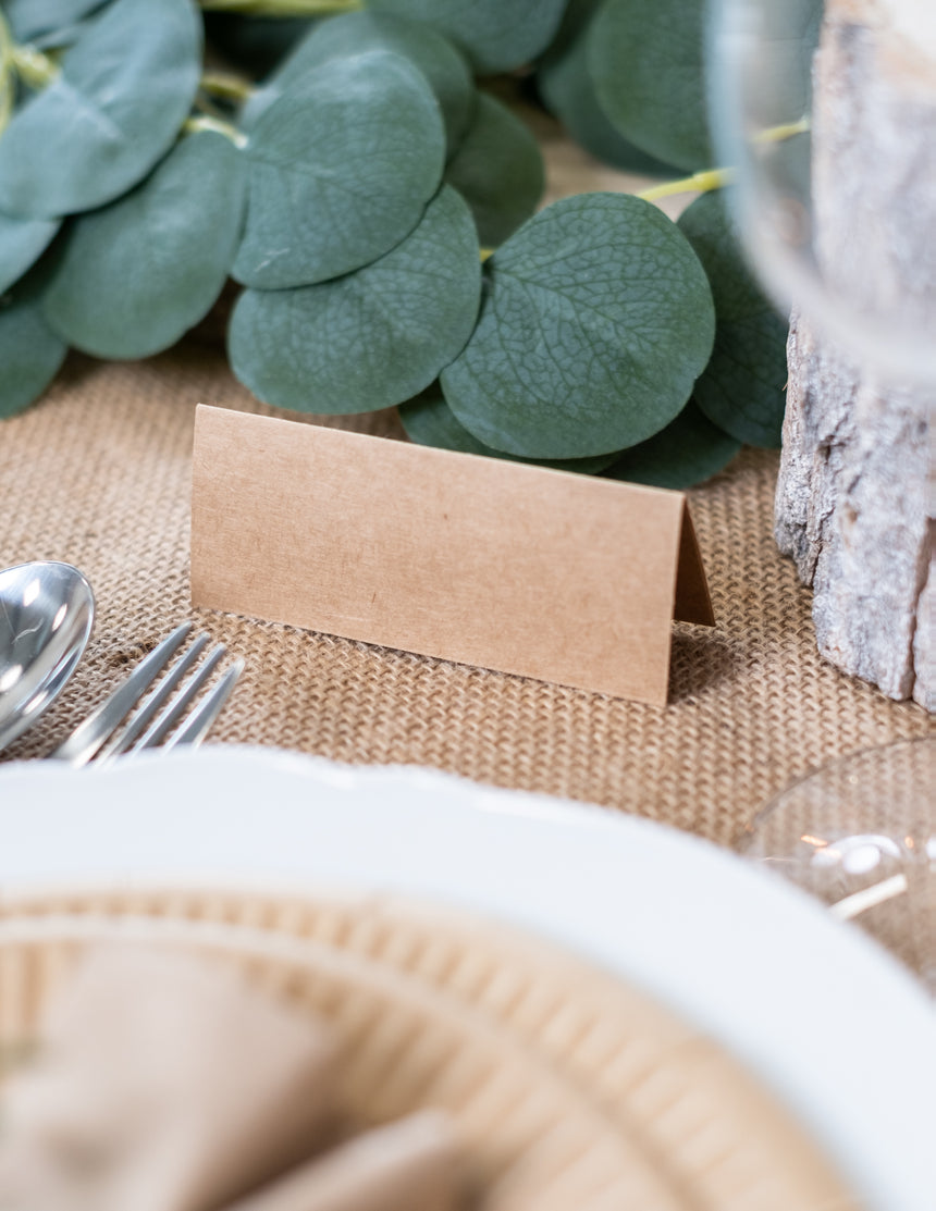 10 Marque-places en kraft 9,5 x 4 cm pour mariage