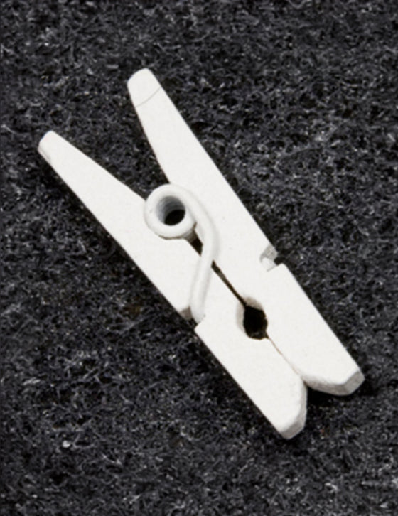10 mini pinces à linge en bois blanches 2,5 cm pour décoration