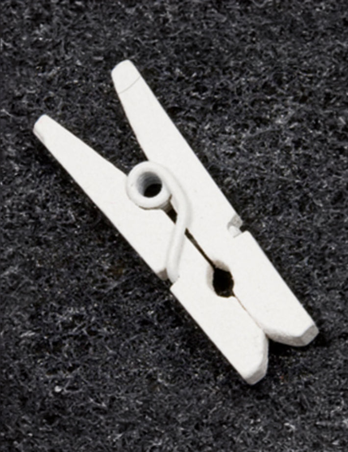 10 mini pinces à linge en bois blanches 2,5 cm pour décoration