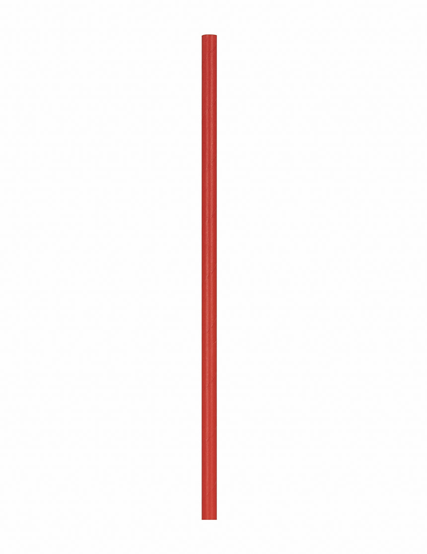 10 Pailles en carton Pompier rouges 20 cm