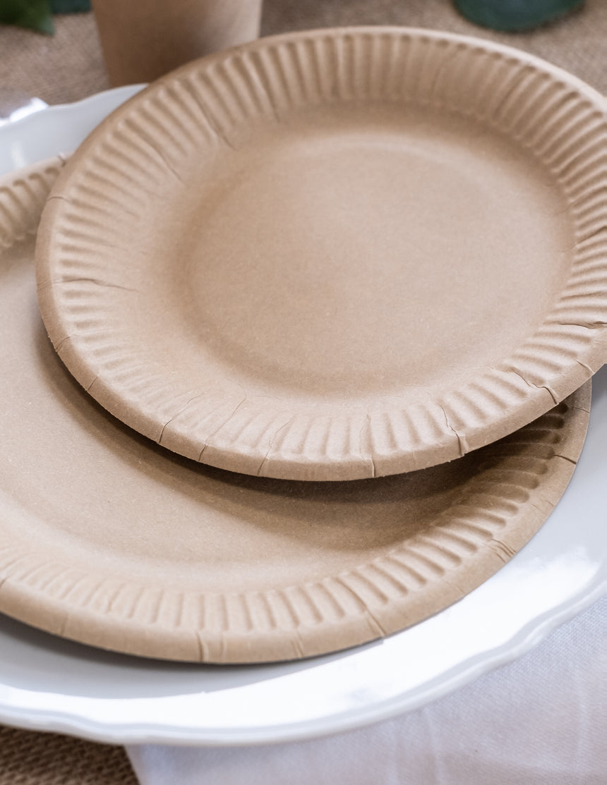 10 petites assiettes en carton kraft 18 cm recyclables