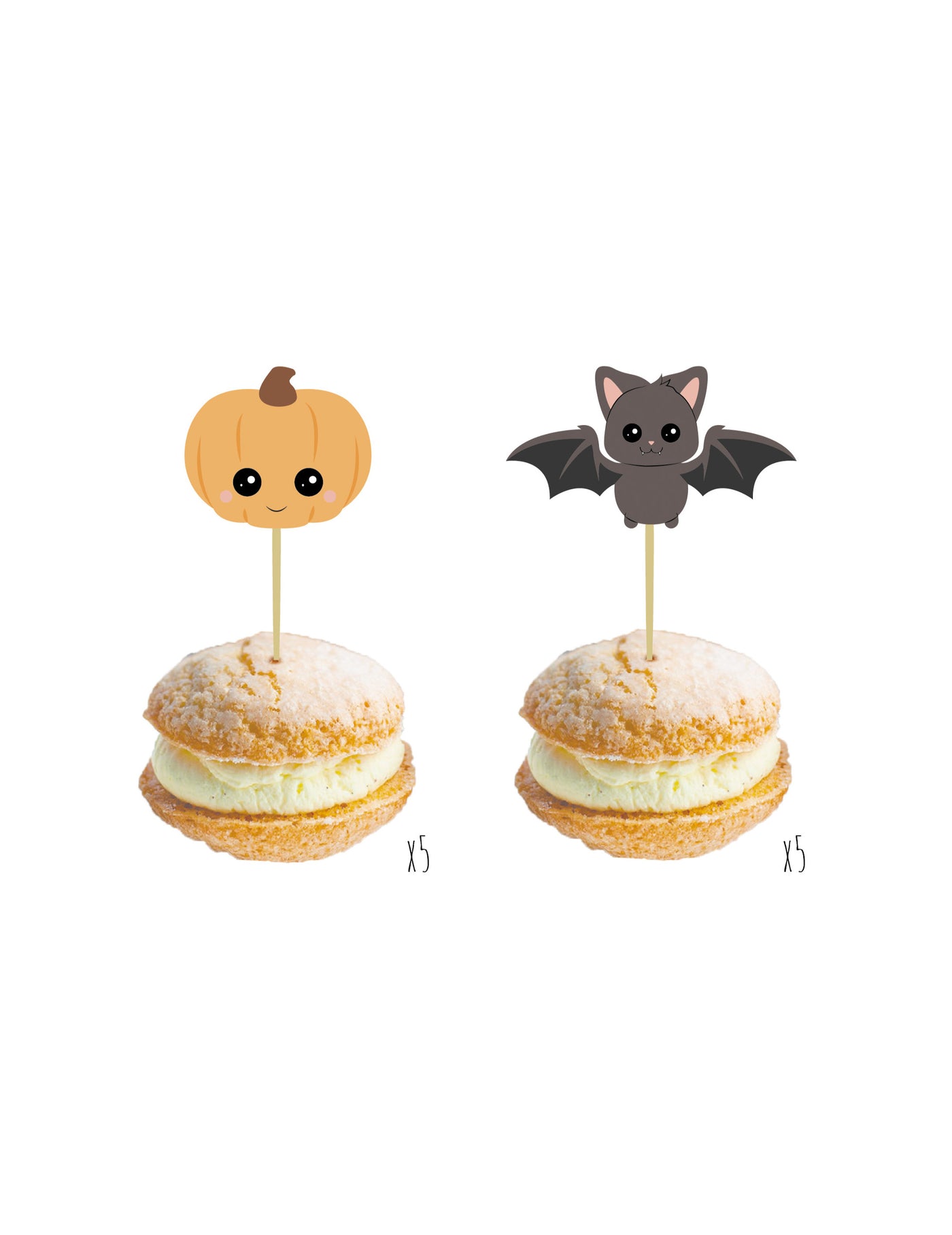 10 pics en bois citrouille et chauve-souris 5 x 8 cm spécial halloween