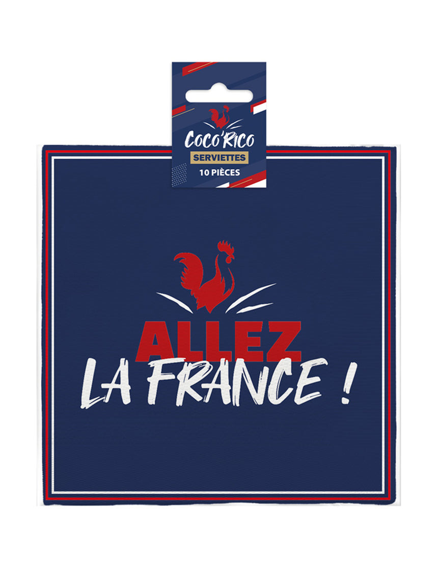 10 Serviettes en papier Allez la France