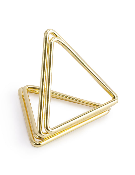 10 supports marque-places triangles dorés 2,3 cm en métal